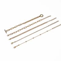 Moda pulseras de la aleación de Zinc, con 5cm extender cadena, chapado en color dorado, 5 piezas & Joyería & para mujer, dorado, longitud:19.5 cm, Vendido por Set