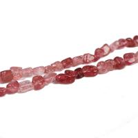 Strawberry Quartz Perle, Bruchstück, DIY, Rosa, 5x8mm, Länge:ca. 40 cm, ca. 55PCs/Strang, verkauft von Strang