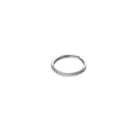 Brass Finger Ring, silver color plated, Adjustable & for woman, silver color, 2mm 