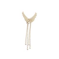 Hair Claw Clips, Zinc Alloy, with Plastic Pearl, Butterfly, gold color plated, fashion jewelry & for woman, golden 