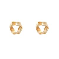 Brass Stud Earring, gold color plated, fashion jewelry & for woman & hollow, golden, 13mm 