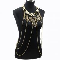 Zinc Alloy Body Chain, gold color plated, for woman & multi-strand Approx 21.65 Inch 