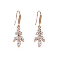 Cubic Zirconia Micro Pave Brass Earring, plated, micro pave cubic zirconia & for woman 