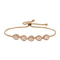 Cubic Zirconia Micro Pave Brass Bracelet, plated, Adjustable & micro pave cubic zirconia & for woman Approx 9.84 Inch 