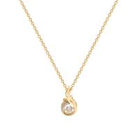 Collier en laiton cubique Zircon Micro Pave, avec 6.4cm chaînes de rallonge, fade et jamais plaqué de haute qualité, bijoux de mode & pavé de micro zircon & pour femme, doré cm, Vendu par PC