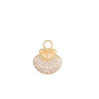 Cubique Pendentif en laiton zircon pavent, Plaqué d'or 14K, styles différents pour le choix & pavé de micro zircon & pour femme & émail, plus de couleurs à choisir, Vendu par PC