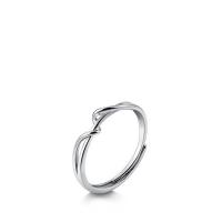 Brass Finger Ring, silver color plated, Adjustable & for woman, silver color, 4mm 