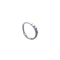 Brass Finger Ring, silver color plated, Adjustable & for woman, silver color, 3mm, US Ring 