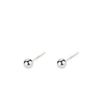 Brass Stud Earring, silver color plated & for woman, silver color 