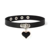 Ожерелье Мода Choker, Искусственная кожа, с цинковый сплав, Сердце, Готический стиль & Женский, Много цветов для выбора 25mm, продается PC