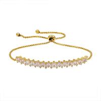 Cubic Zirconia Micro Pave Brass Bracelet, plated, Adjustable & micro pave cubic zirconia & for woman Approx 10 Inch 