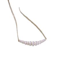 Collier de chaîne en laiton de perles d'eau douce, perle d'eau douce cultivée, avec laiton, Plaqué d'or 14K, Naturel & bijoux de mode & pour femme, doré cm, Vendu par PC