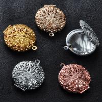 Brass Locket Pendants, Round, hollow 