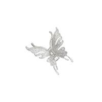 Hair Claw Clips, Zinc Alloy, Butterfly, silver color plated, fashion jewelry & for woman & with rhinestone, silver color 