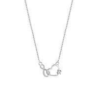 Zircon cubique Micro Pave collier en argent sterling, Argent sterling 925, Placage, pavé de micro zircon & pour femme, plus de couleurs à choisir, 450mm, Vendu par PC