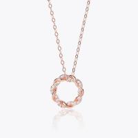 Zircon cubique Micro Pave collier en argent sterling, Argent sterling 925, Placage, pavé de micro zircon & pour femme, plus de couleurs à choisir, 450mm, Vendu par PC