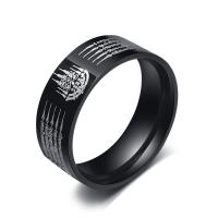 Partículas de acero anillo, Recubrimiento iónico al vacío, pulido & diverso tamaño para la opción & para hombre, Negro, Vendido por UD