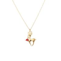 Collier de bijoux en argent , argent sterling 925, gazelle, Placage de couleur d'or, pour femme & autocollant époxyde Environ 17.71 pouce, Vendu par PC