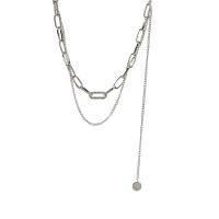 De aleación de zinc hierro Cadena del suéter del collar, con 1.97inch extender cadena, chapado en color de plata, Joyería & para mujer & con diamantes de imitación, longitud:aproximado 20.08 Inch, Vendido por UD