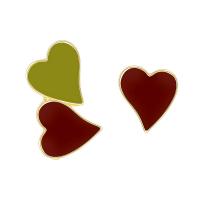 Enamel Zinc Alloy Stud Earring, Heart, fashion jewelry & for woman 