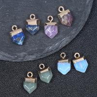 Gemstone Brass Pendants, Natural Stone, with Brass, gold color plated & Unisex & faceted 