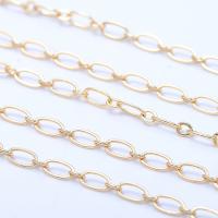 Brass Oval Chain, 14K gold plated, DIY 