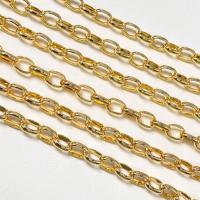 Brass Oval Chain, 14K gold plated, DIY 