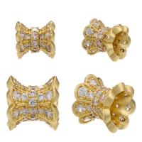 Cubic Zirconia Micro Pave Brass Beads, plated, DIY & micro pave cubic zirconia 