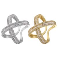 Cubic Zirconia Micro Pave Brass Finger Ring, plated, micro pave cubic zirconia & for woman 