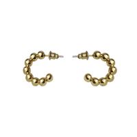 Brass Stud Earring, Round, 18K gold plated, fashion jewelry & for woman, golden, 20mm 