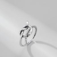 Bague en argent , Argent sterling 925, Plaqué de platine, Réglable & pour femme, couleur originale, Vendu par PC