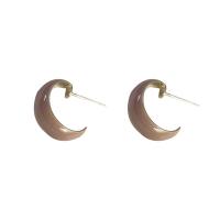 Brass Stud Earring, fashion jewelry & for woman & enamel 