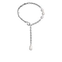 Zinc Alloy Necklace, with Plastic Pearl, fashion jewelry & for woman Approx 17.32 Inch 