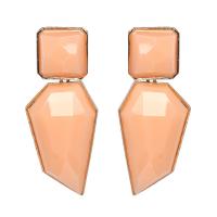 Resin Zinc Alloy Earring, with Resin, fashion jewelry & for woman 