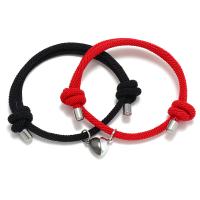 Pulseras para Parejas, Cordón de Milán, con aleación de zinc, 2 piezas & Ajustable & Joyería & unisexo, más colores para la opción, 4mm, longitud:aproximado 18-28 cm, Vendido por Set