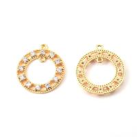 Cubic Zirconia Micro Pave Brass Connector, Donut, real gold plated, DIY & micro pave cubic zirconia & 1/1 loop, 19mm 