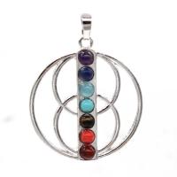 Gemstone Zinc Alloy Pendants, with Gemstone, Unisex 