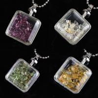 Gemstone Zinc Alloy Pendants, with Gemstone & Glass & Unisex 