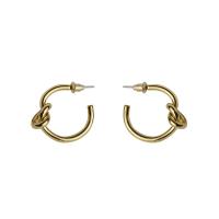 Brass Stud Earring, Letter C, 18K gold plated, fashion jewelry & for woman, golden, 30mm 