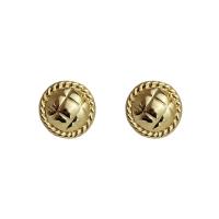 Brass Stud Earring, Dome, 18K gold plated, fashion jewelry & for woman, golden, 25mm 