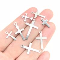 Stainless Steel Cross Pendants, 304 Stainless Steel, polished, DIY original color 