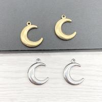 Stainless Steel Pendants, 304 Stainless Steel, Moon, Vacuum Ion Plating, DIY 19mm 