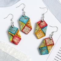 Ammolite Drop Earring, Hexagon, for woman 