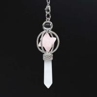 Zinc Alloy Pendulum Pendant, with Gemstone & Unisex 