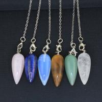 Zinc Alloy Pendulum Pendant, with Gemstone & Unisex 