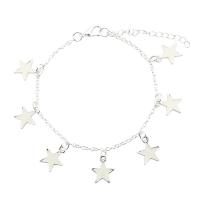 Moda pulseras de la aleación de Zinc, Estrella, chapado en color de platina, Joyería & ajustable & para mujer & luminoso, color de platina, longitud:aproximado 20 cm, Vendido por UD