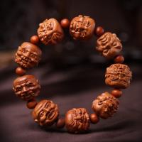 Peach Wood Bracelet, Carved, fashion jewelry & Unisex, brown, 200mm 