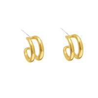 Brass Stud Earring, plated, for woman 