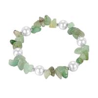 Pulsera De Astilla de Piedra Preciosa , Grava natural, con Perlas plásticas, Joyería & unisexo, más colores para la opción, 53mm, Vendido por UD