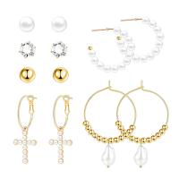 perle d'eau douce cultivée Boucles d'oreilles, 6 pièces & bijoux de mode & normes différentes pour le choix & pour femme, plus de couleurs à choisir, Vendu par fixé